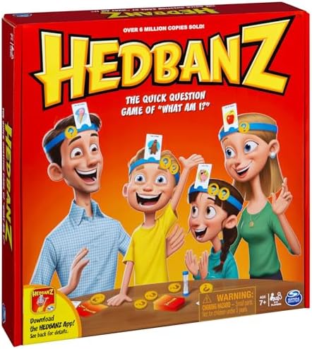 Hedbanz, Quick Question Picture Guessing Family Game for Game Night Headbands Board Game, for Adults and Kids Ages 7 and Up (Edition May Vary)