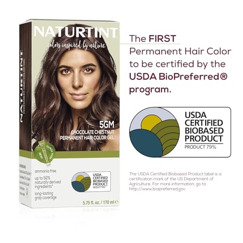 Naturtint 5GM Chocolate Chestnut Permanent Hair Color (Pack of 6), Ammonia Free, Vegan, Cruelty Free, up to 100% Gray Coverage, Long Lasting Results (Packaging may vary)