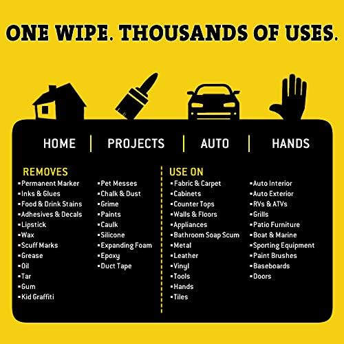 Tub O' Towels Heavy-Duty Multi-Surface Cleaning Wipes, 7" x 8", 40 Count Canister, Removes Grease, Grime, Tough Stains, Durable Disposable White Wipes for Home, Garage, Outdoor Cleaning Tasks, 2-Pack