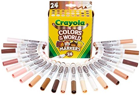 Crayola Colors of the World Markers - 6 Pack (24ct), Bulk Skin Tone Marker Set for Kids, Art Marker, Classroom Must Have, Ages 3+