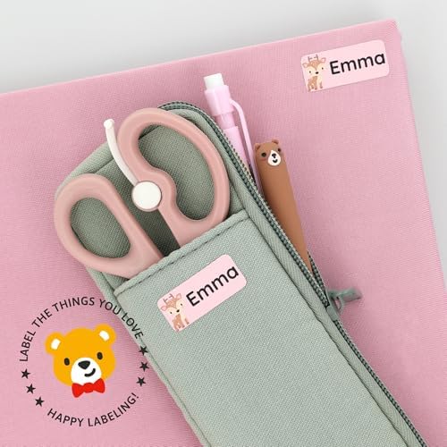 โ Personalized Name Labels for Kids (120) โ Waterproof & Durable Stickers for Clothing, School & Daycare Items - Forest Animals