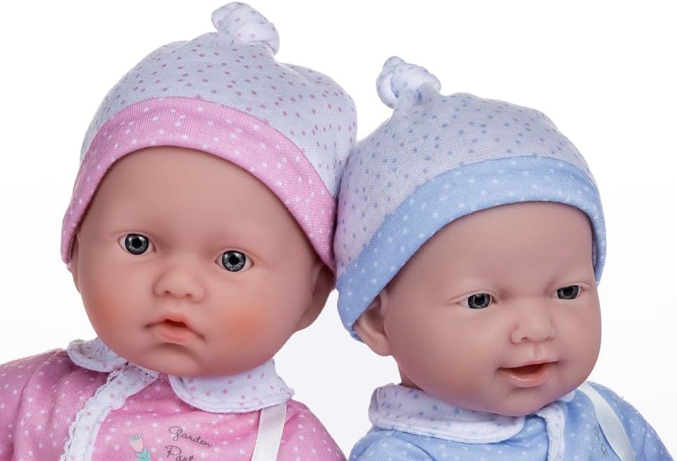 JC Toys La Baby 11" Soft Body Twin Baby Dolls – Removable Outfits and Reversible Sleeping Bag & Accessories– Small Baby Doll Toys for Children 12 Months +