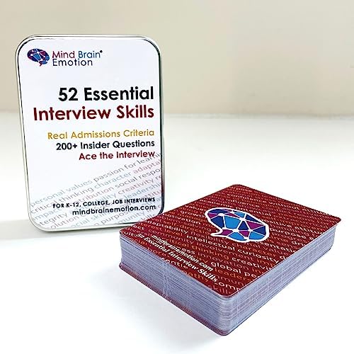 Mind Brain Emotion 52 Essential Interview Skills: Prep for Private School, College, Job Entrance Interviews| 200+ Insider Questions, 101 Real Admissions Essay Prompts, Expert Guide Videos