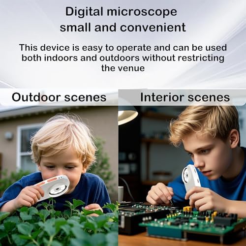 Handheld Digital Microscope with Light,Portable Handheld Magnifying Glass for Kids,2.0 Inch IPS Color Scree,500x Magnification, 8 Adjustable LED Lights, Compatible with PC Windows, Mac OS