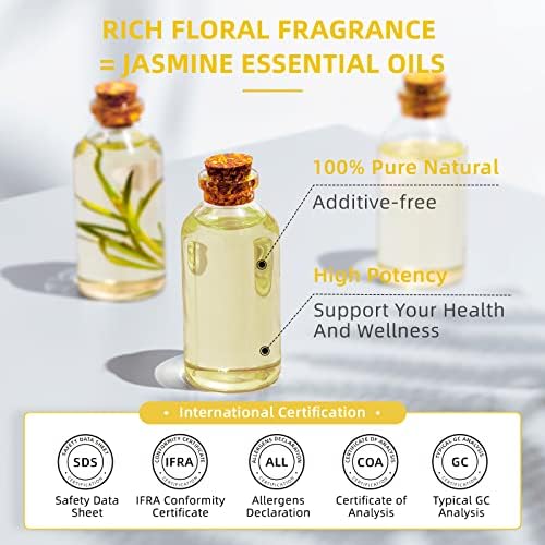 HIQILI 16 Fl Oz Jasmine Essential Oil, 100% Pure Natural for Diffuser, Hair, Skin, Perfume Making - 500ML