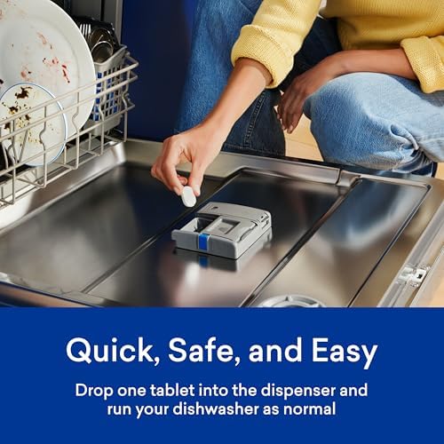 BLUELAND 100% Plastic-Free Dishwasher Detergent Tablets, 60 Count, Free & Clear, Eco-Friendly Dishwashing Pods, Natural, Sustainable