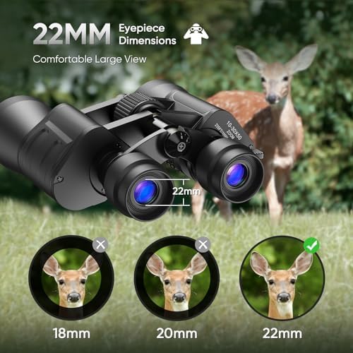10-30x50 High Power Military Zoom Binoculars for Adults, Low Light Night Vision/Daily Waterproof / BAK7 Prism/FMC Lens, HD Professional Binoculars for Bird Watching, Hunting, Outdoor, Hiking.