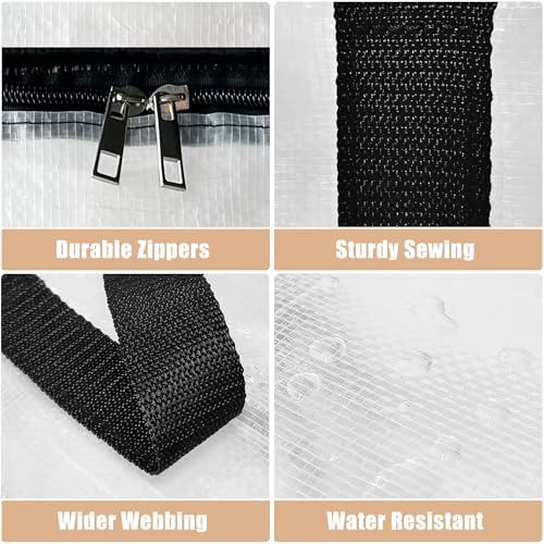 Heavy Duty Moving Bags - Extra Large Packing Bags and Storage Totes, Collapsible and Foldable Option for Moving and Storage, Clear, 93 L - 18 Pack