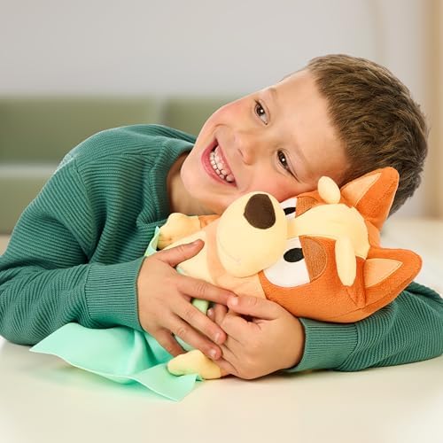 BLUEY Sleepy Time Bingo 13" Plush with Blanket, Press Bingo's Tummy to Hear 7 Phrases, Sing Along with Bingo to The Theme Song, So Soft Made with Deluxe Fabrics & Detailed Stitching | Amazon Exclusive