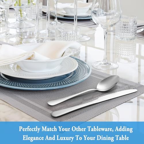 24 Pcs Teaspoons Set, Food Grade Stainless Steel Tea Spoons, Durable Small Spoons, Metal Dessert Spoon, Spoon Silverware for Home, Kitchen or Restaurant, Mirror Polished & Dishwasher Safe, 6.7-Inch