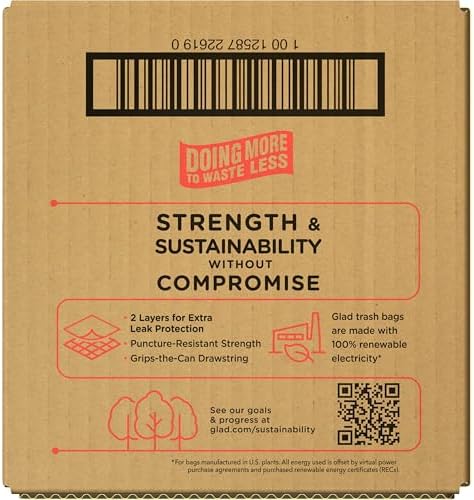 Glad ForceFlex Tall Kitchen Trash Bags, 13 Gallon, Fresh Clean, 140 Count (Package May Vary)