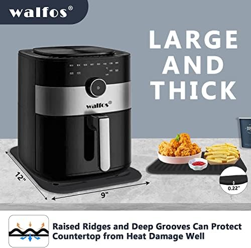 Walfos Silicone Trivets for Hot Pots and Pans - 446°F Heat Resistant Hot Pads for Kitchen Counter- 4 Pcs Multi-Purpose & Versatile Trivet Mat - Long-Lasting & Flexible Silicone Hot Pad(Black)