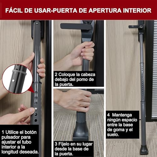 AceMining Upgraded Door Security Bar & Sliding Patio Bar, Heavy Duty Stoppers Adjustable Jammer for Home, Apartment, Travel (1 Pack,Grey)