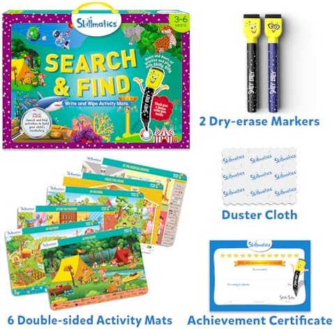 Skillmatics Search and Find Educational Game - Reusable Preschool Learning Activities, Perfect for Toddlers & Kids Who Love Toys, Art & Crafts, Builds Vocabulary, Gifts for Ages 3, 4, 5, 6