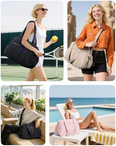 BAGSMART Gym Bag for Women, Duffle Bag for Travel with Wet Pocket, Lightweight Carry on Weekender Duffel, Water Resistant
