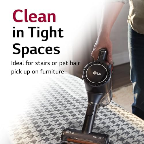 LG CordZero Cordless Vacuum, Lightweight, Powerful Suction for Pet Hair, Hard Floors, Carpet & Furniture. 2 Batteries for 100 Min Run Time, 10-Year Motor Warranty, A916BM (Renewed)