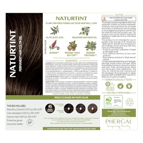 Naturtint 4G Golden Chestnut Permanent Hair Color (Pack of 6), Ammonia Free, Vegan, Cruelty Free, up to 100% Gray Coverage, Long Lasting Results (Packaging may vary)