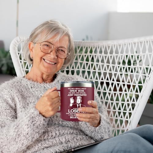 MFGNEH Mothers Day Gifts for Mom,Mom Birthday Gifts,Mother Gift for Christmas, Gift for Mama from Daughter,Son,Kids,New Moms for Women,Thank You Mother,14oz Red Tumbler Mug