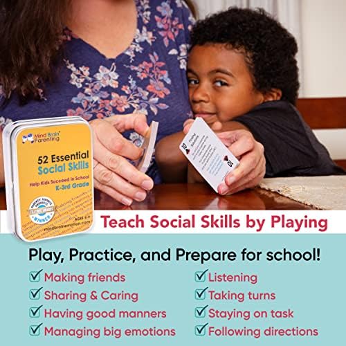 Mind Brain Emotion 52 Essential Social Skills Lessons & Teaching Tool Kit - Social Emotional Learning Activities for Parents, Teachers, School Counselor (Kindergarten, Elementary Kids)