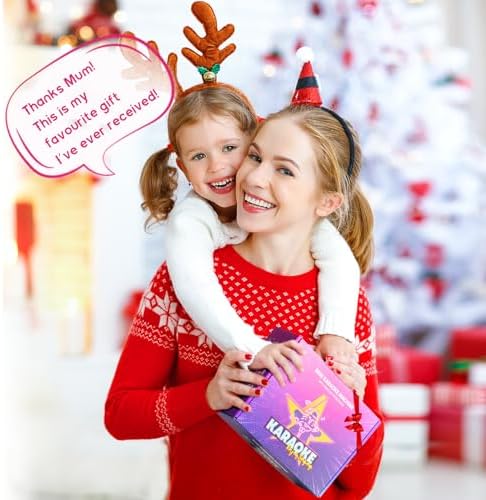 YLL Mini Karaoke Machine with 2 Wireless Microphones for Kids Adults, Portable Bluetooth Speaker, Popular Gift for 3, 4, 5, 6, 7, 8, 9, 10, 11, 12, 13+ Years Old Teens Birthday for Boys Home(Black)