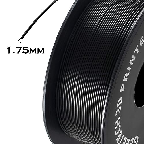 Geeetech 3D Printer Filament, PLA Filament 1.75mm Bundle 2kg for 3D Printer, Dimensional Accuracy +/- 0.02 mm (Black 2-Pack)