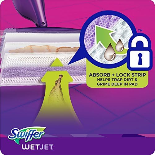 Swiffer WetJet Hardwood Floor Cleaner Spray Mop Pad Refill, Multi Surface, 24 Count (Pack of 2)
