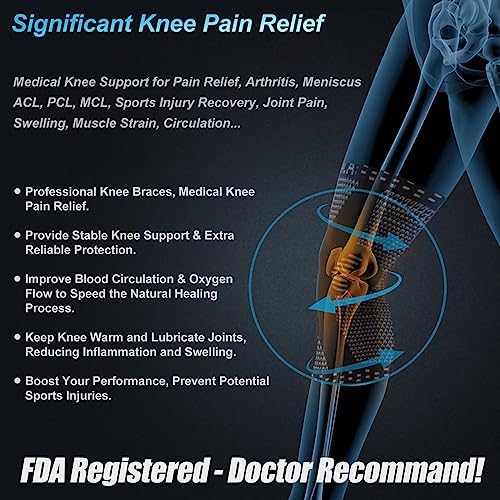 NEENCA Copper Knee Brace for Knee Pain, Knee Support with Patella Pad & Side Stabilizers, Compression Knee Sleeve for Sport, Workout, Arthritis, ACL, Joint Pain Relief, Meniscus Tear- FSA/HSA Eligible