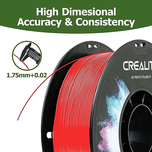 Official Creality PETG 3D Printer Filament 1.75mm 1KG (2.2lbs), High Precision, Strong Toughness, Odorless, Better Flow, Moistureproof 3D Printing CR PETG Filament, Red