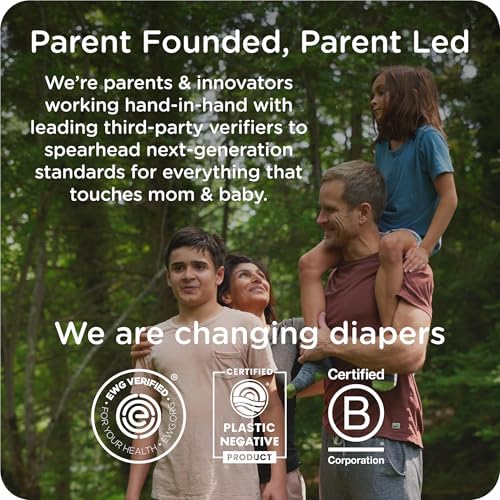 Our Diapers | EWG Verified Safe & Plant-Based Diapers | Leak Protection | Soft Organic Cotton Shell | Chlorine-Free Diaper for Sensitive Skin | Size 1 (7-14lbs) 70 Count
