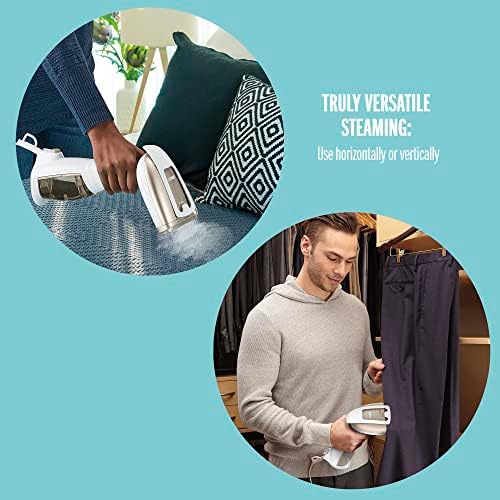 Conair Handheld Garment Steamer for Clothes, Turbo ExtremeSteam 1875W Fabric Steamer, Portable Handheld Design, Strong Penetrating Steam, Amazon Exclusive, White/Champagne