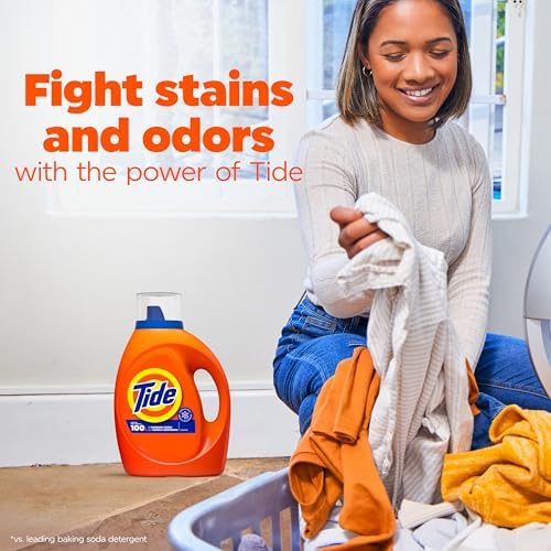 Tide Laundry Detergent Liquid, Original Scent, HE Compatible, 100 Loads, 132 fl oz, Tide Laundry Detergent, Liquid Laundry Detergent (Packaging May Vary)