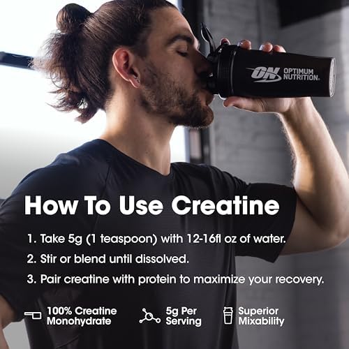 Optimum Nutrition Micronized Creatine Monohydrate Powder, Unflavored, 120 Servings, 600 Grams (Packaging May Vary)