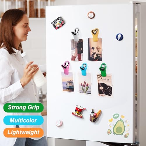30 Pack Chip Clips Bag Clips, Multicolor Clips for Food Packages, Multipurpose Magnetic Clips, Chip Clips Bag Clips Food Clips, Refrigerator Magnet Clips Chip Clip, Bag Clips for Food Storage