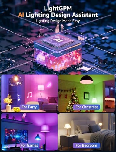 Lepro B1 AI Smart Light Bulbs - WiFi & Bluetooth RGBWW Color Changing LED Bulb Compatible with Alexa & Google Assistant, AI Generated Lighting LLM, AI Voice Control, Music Sync, 2.4GHz Only, 2 Pack