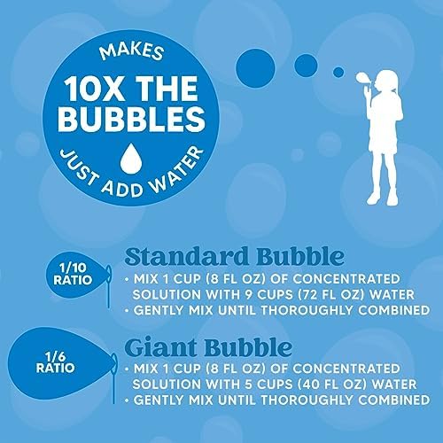 JOYIN 32 oz Bubble Solution Refills (Close to 1L/ 2.5 Gallon), Concentrated Solution for Bubble Machine, Wands, Blower, Easter (Yellow)