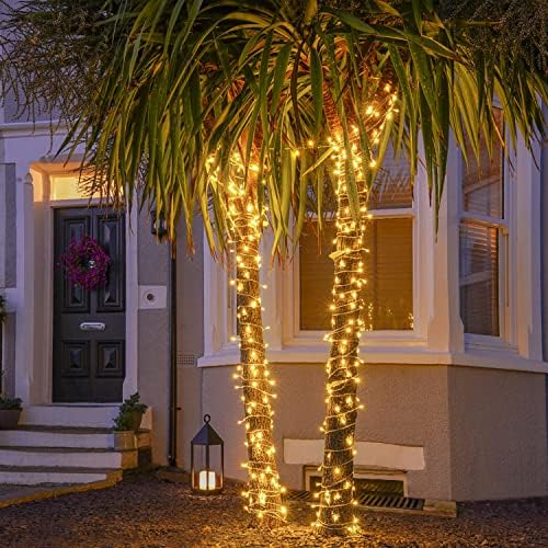 JMEXSUSS Connectable Warm White String Lights Indoor Bedroom, 8 Modes Christmas String Light Plug in Classroom Lights, 33ft 100 LED Fairy Twinkle Light Outdoor for Classroom Christmas Tree Decor