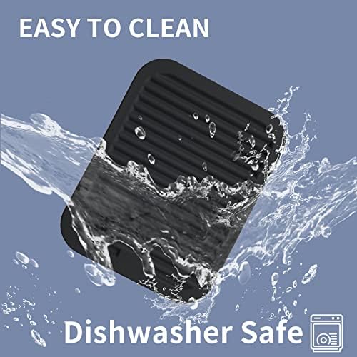 Walfos Silicone Trivets for Hot Pots and Pans - 446°F Heat Resistant Hot Pads for Kitchen Counter- 4 Pcs Multi-Purpose & Versatile Trivet Mat - Long-Lasting & Flexible Silicone Hot Pad(Black)