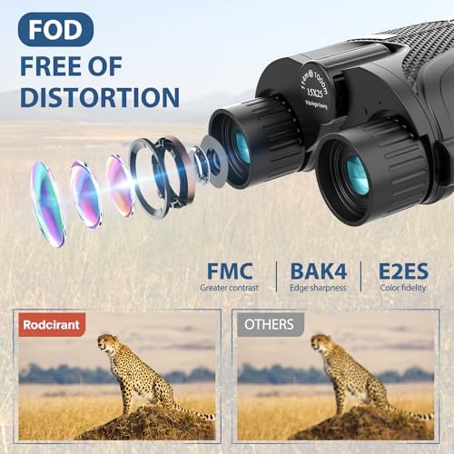 Binoculars 15x25 for Adults,Waterproof Durable & Clear Binoculars with Low Light Night Vision for Sightseeing,Concerts and Bird Watching