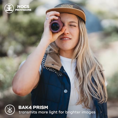 Nocs Provisions Field Tube 10x32 Waterproof Monocular, 10X Magnification Telescope, Bak4 Prism, Wide Field of View for Bird Watching, Backpacking & Wildlife Viewing - Oxblood Maroon