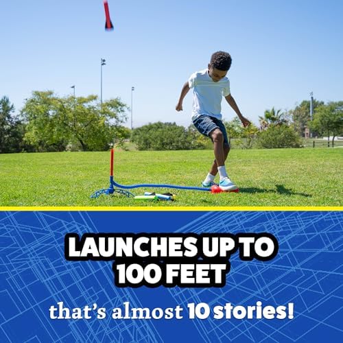 Stomp Rocket Jr Multi-Color Rocket Launcher for Kids, 8 Rockets - Fun Outdoor Kids Gifts for Boys & Girls - STEM Toy Foam Blaster Set Soars Up to 100 Feet - Ages 3 & Up