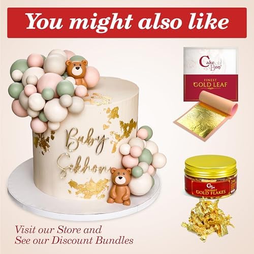 Cakebon Cake Boards - Sturdy 1/2 Inch Thick Drums - 14 Inch Professional Smooth Straight Edges Gold 6-Pack