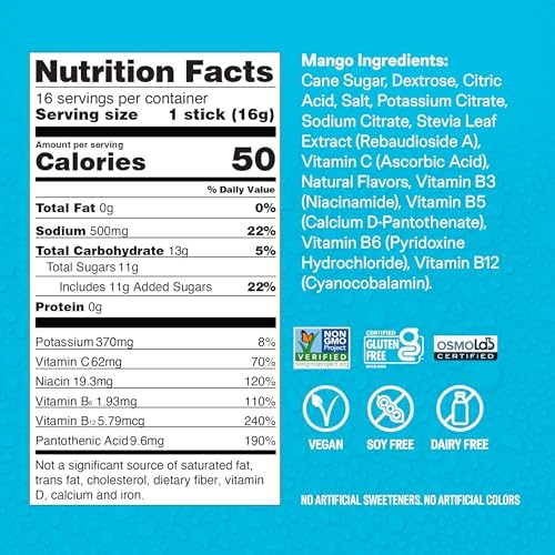 Liquid I.V.® Hydration Multiplier - Mango | Electrolyte Powder Drink Mix | 1 Pack (16 Servings)