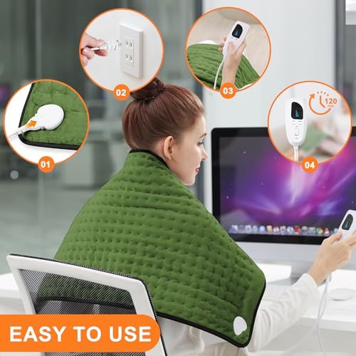 Heating Pad,Electric Heating Pads for Back,Hot Heated Pad for Abdomen,Shoulder,Knee,Multiple Temp and Auto Shut Off