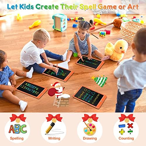 FLUESTON LCD Writing Tablet, Doodle Board Toys Gifts for 3-8 Year Old Girls Boys, 10 Inch Colorful Electronic Board Drawing Pad for Kids, Gifts for Toddler Educational Learning Travel Birthday, Orange