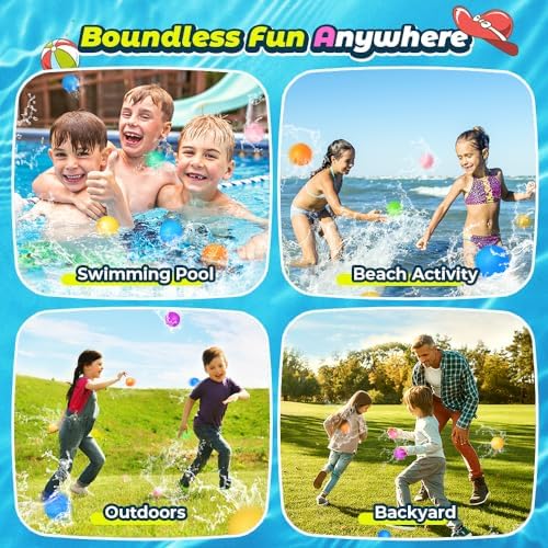 20Pcs Reusable Water Balloons, Summer Water Toys, Magnetic Water Ball for Outdoor Games, Pool Toy, Beach Toys for Kids