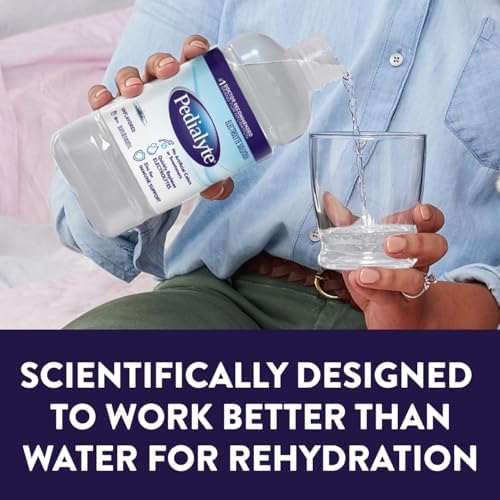 Pedialyte Electrolyte Drink, Hydration Drinks for Kids & Adults, Unflavored, 1 Liter, Pack of 4