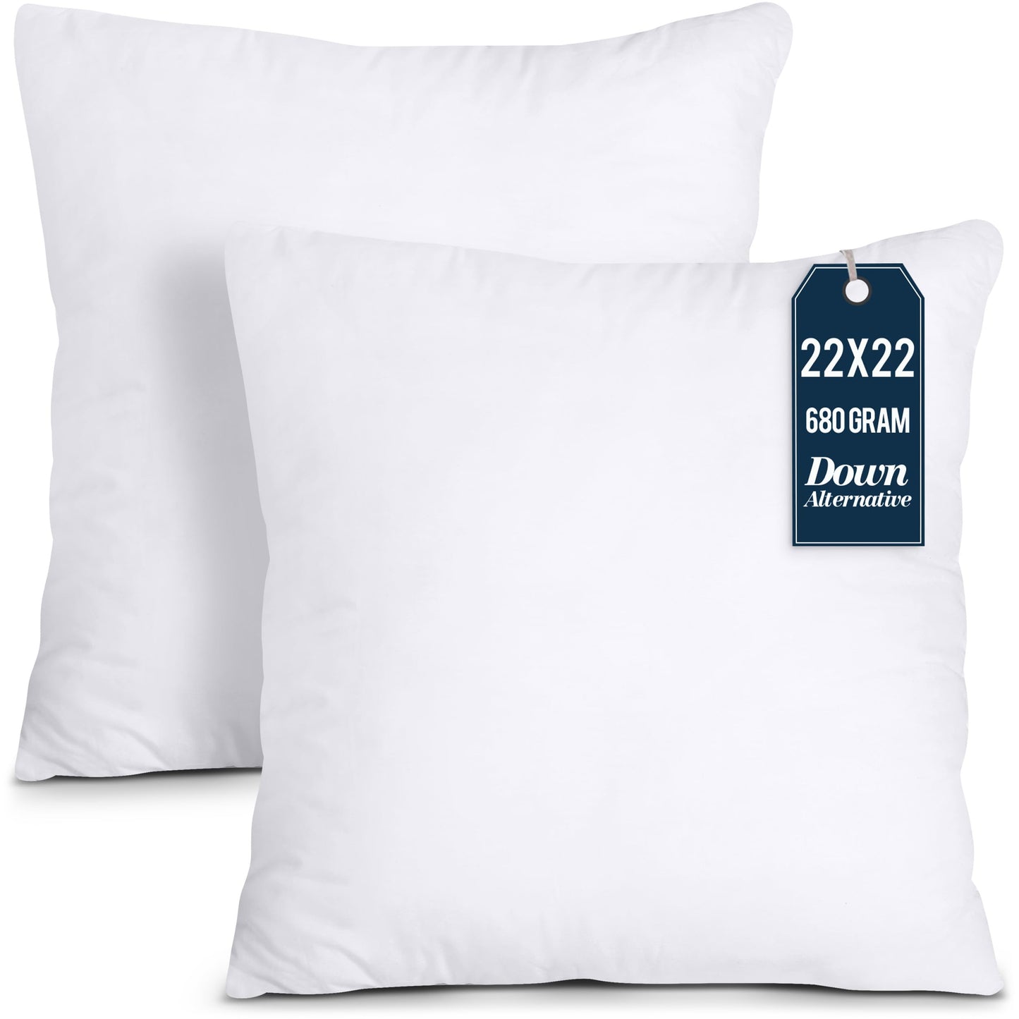 Utopia Bedding Throw Pillows Insert (Pack of 2, White) - 22 x 22 Inches Bed and Couch Pillows - Indoor Decorative Pillow