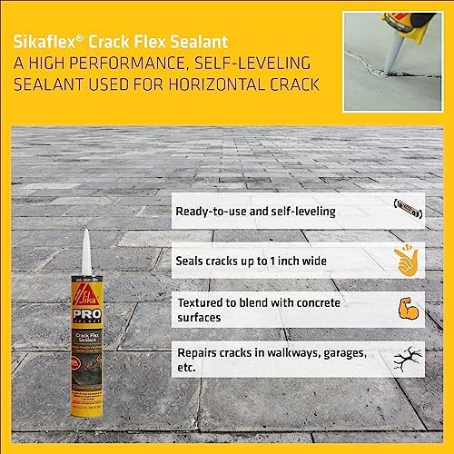 Sikaflex Self Leveling Sealant, Gray, polyurethane with an accelerated curing capacity & flex Crack Flex Sealant, Gray, High performance, textured polyurethane sealant, self-leveling