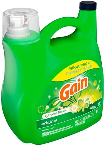 Gain + Aroma Boost Liquid Laundry Detergent Original Scent 107 Loads 154 oz HE Compatible (Pack of 2)