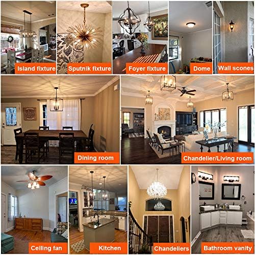 LiteHistory LED Bulb Dimmable 6W Equal Warm White 2700K T6 T25 E12 Candelabra Bulb 60 watt for Chandeliers,Ceiling Fan,Pendant,Wall sconces AC120V 600LM e12 Light Bulb 6Pack